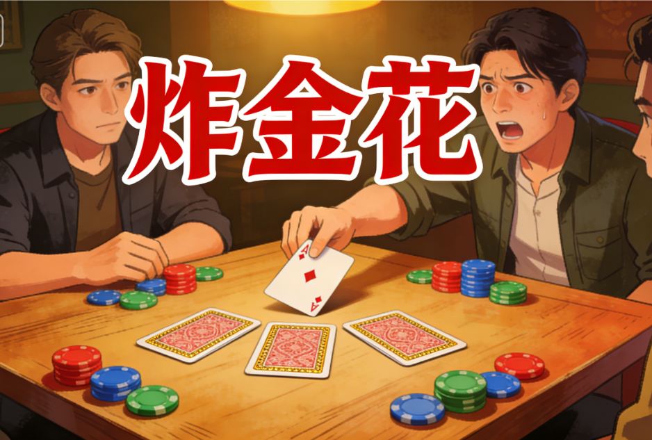 炸金花的规则本身并不复杂，每人三张牌